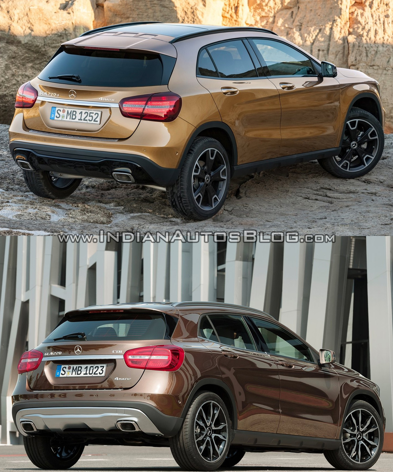 2017 Mercedes GLA vs. 2014 Mercedes GLA rear three quarters right side