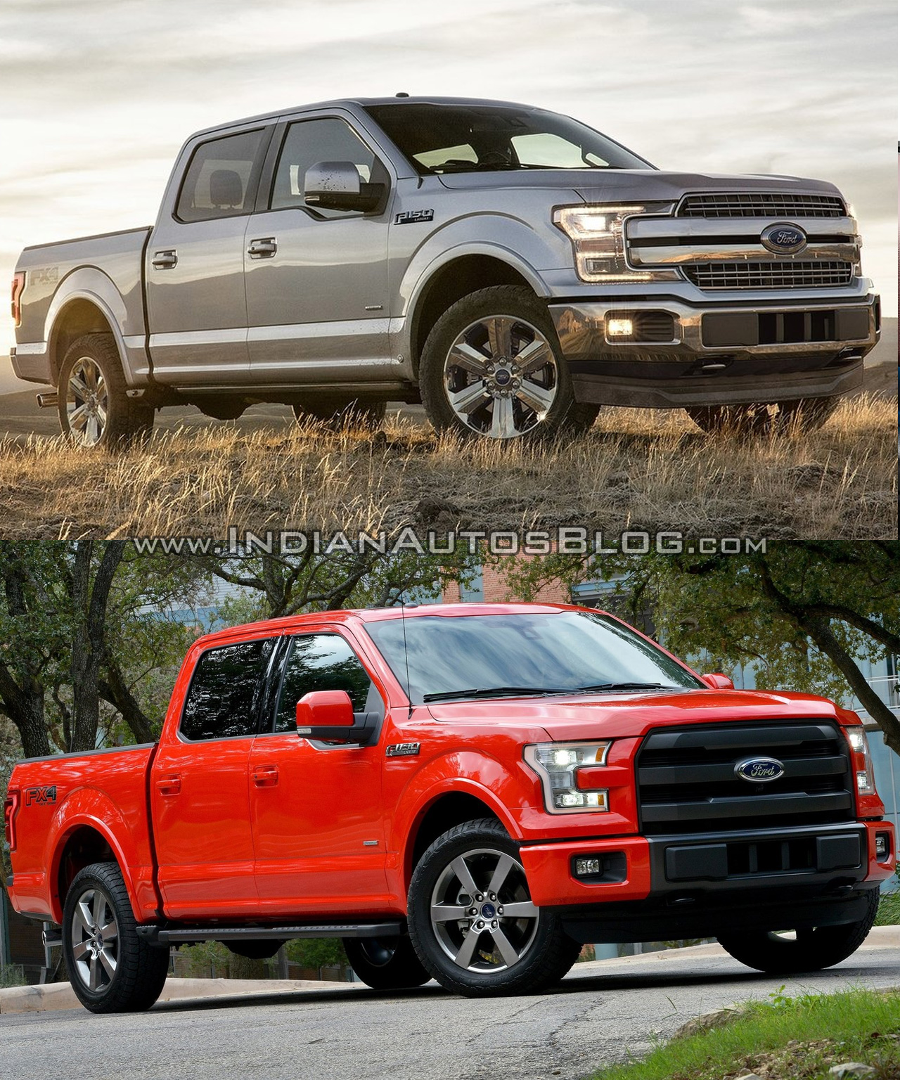 2018 Ford F-150 Vs. 2015 Ford F-150 Front Three Quarters Right Side