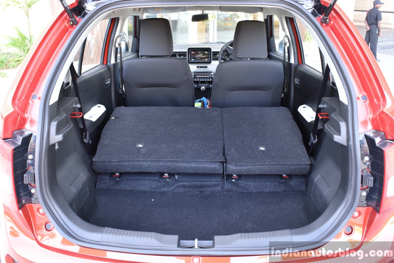 Maruti Ignis boot capacity seat down First Drive Review