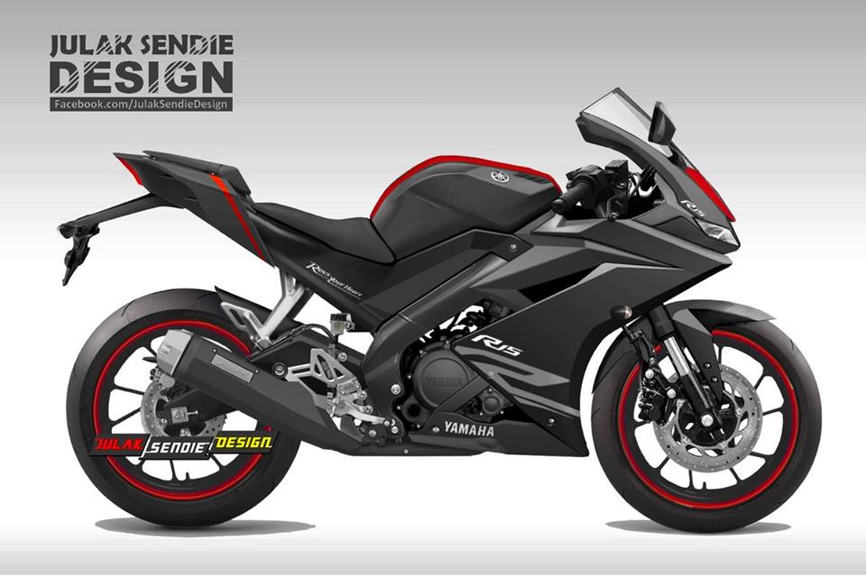 Yamaha R15 v3.0 rendering black side