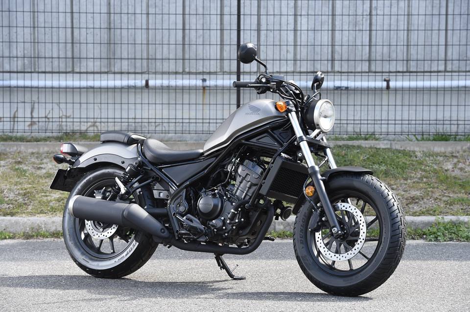 Honda Rebel 250 front three quarter grey at Osaka Motorcycle Show