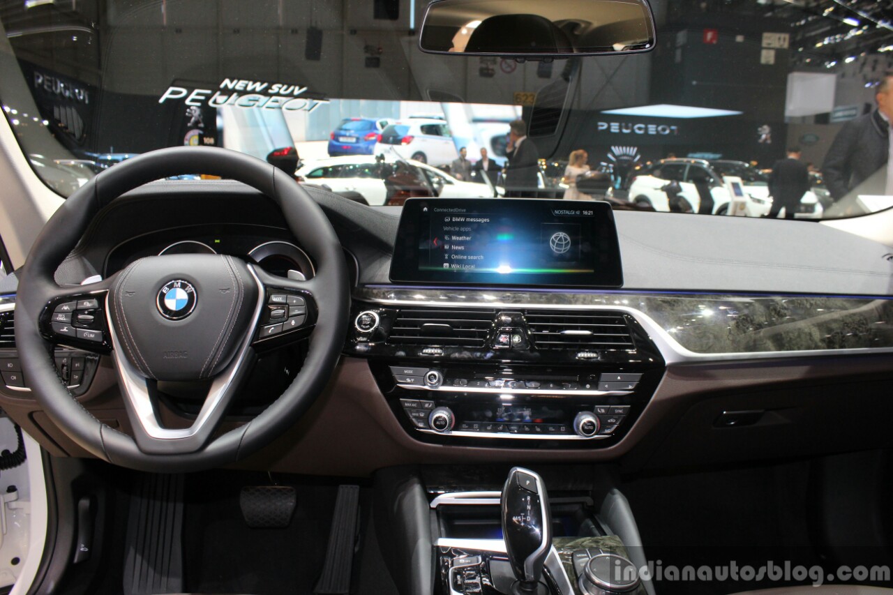 India-bound 2017 BMW 5 Series dashboard at the 2017 Geneva Motor Show Live