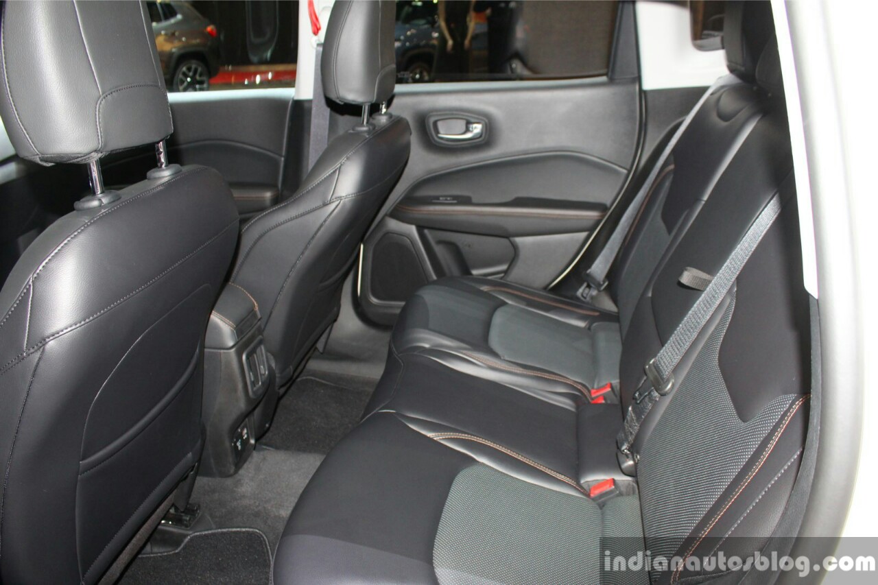 Indiabound Jeep Compass rear seat at the Geneva Motor Show Live