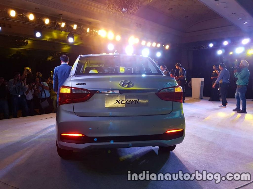 2017 Hyundai Xcent India launch rear