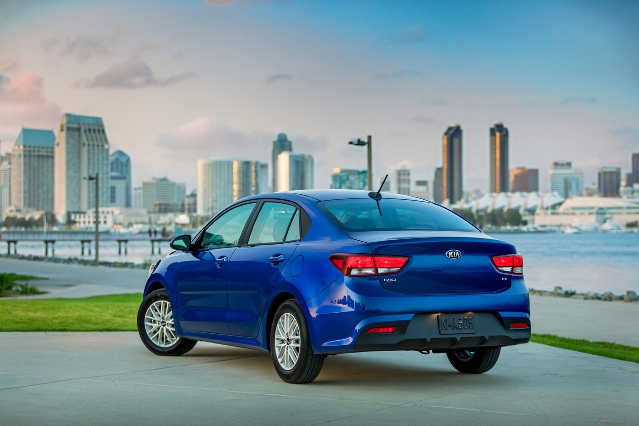 2018 Kia Rio Sedan rear three quarters