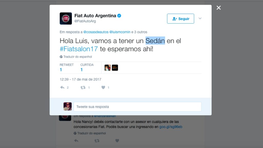 Fiat Argo Sedan (Fiat X6H) tweet