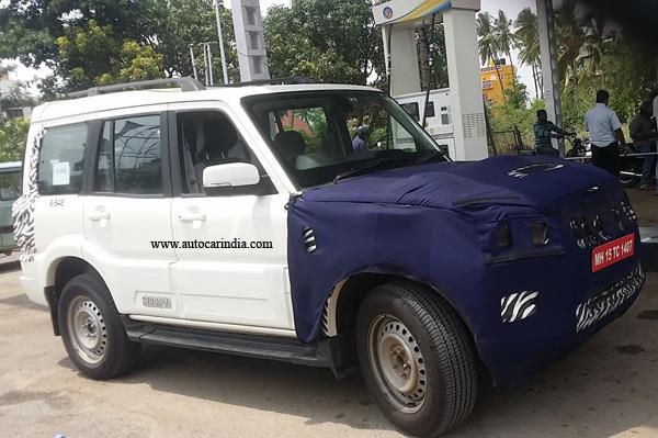 18 Mahindra Scorpio Facelift Spied Testing For The First Time