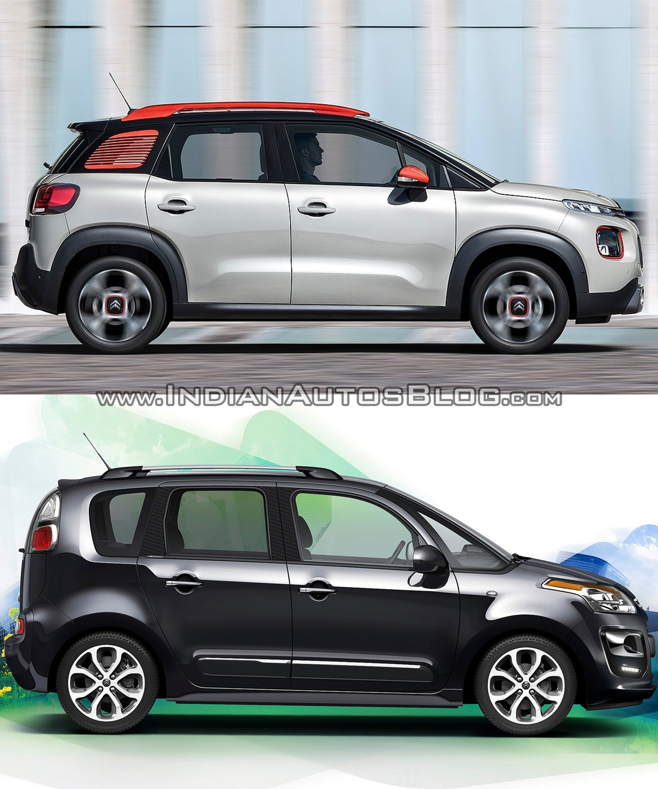 2017 Citroen C3 Aircross vs. 2012 Citroen C3 Picasso profile