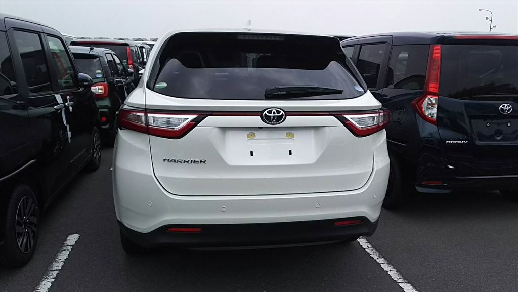 2017 Toyota Harrier white rear en route to dealerships in Japan