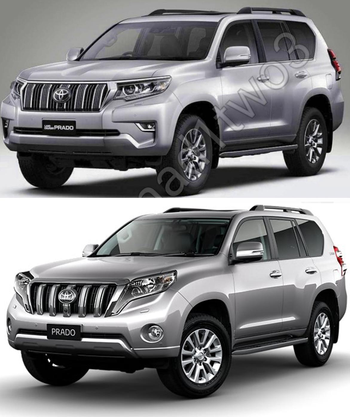 2018 Toyota Land Cruiser Prado vs. 2014 Toyota Land Cruiser Prado front three quarters