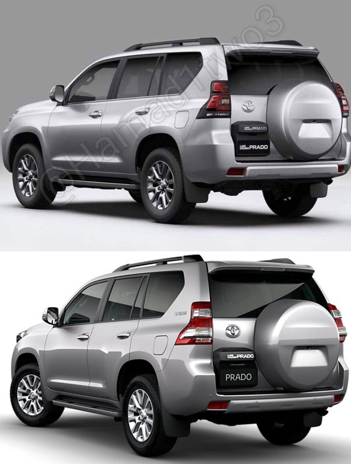 2018 Toyota Land Cruiser Prado vs. 2014 Toyota Land Cruiser Prado rear three quarters