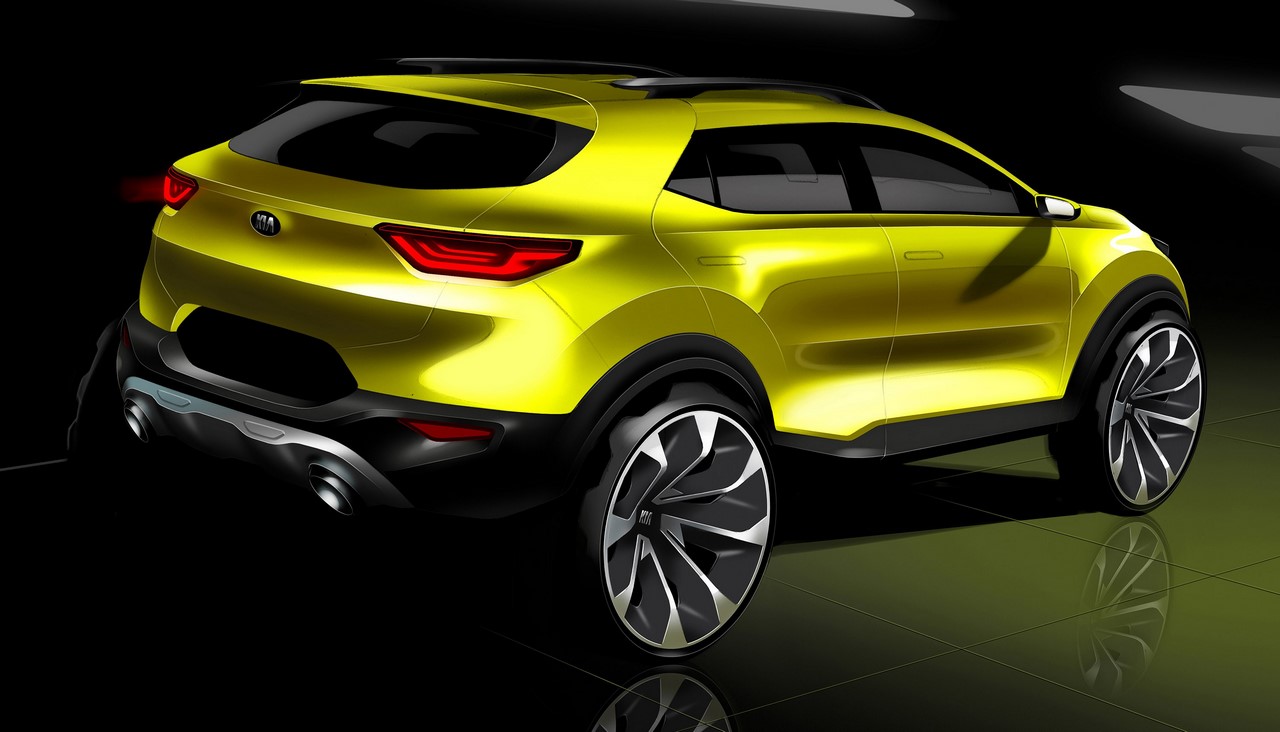 Kia Stonic rear three quarters sketch