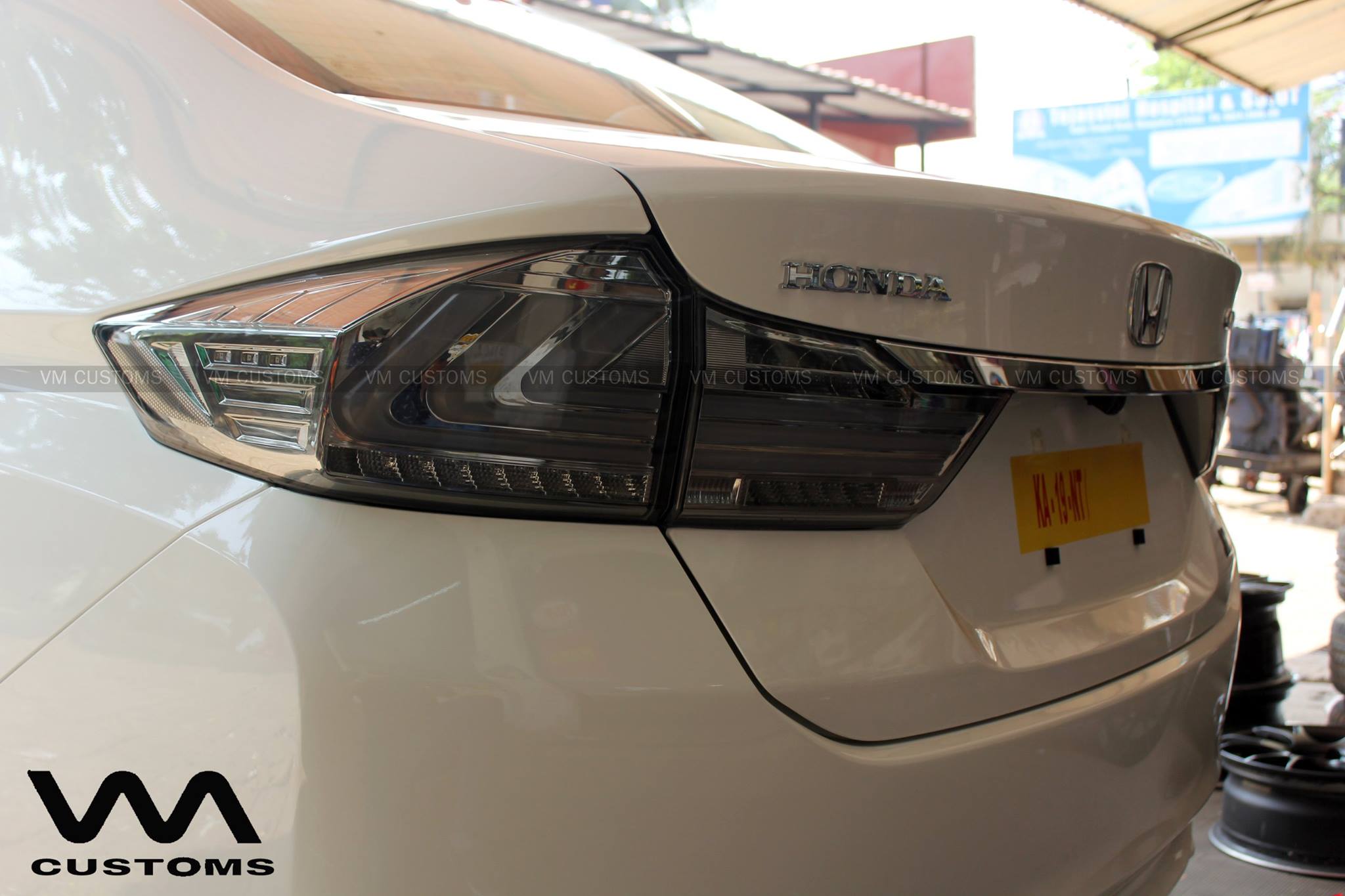 Custom Honda City LED clear lens taillamps by VM Customs