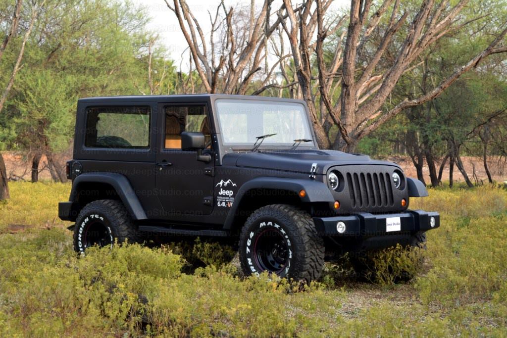 Mahindra Thar to Jeep Wrangler Conversion by Jeep Studio Right Front Three Quarters