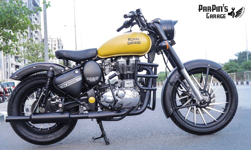 Royal Enfield Classic 350 in Matte Yellow by ParPin's Garage