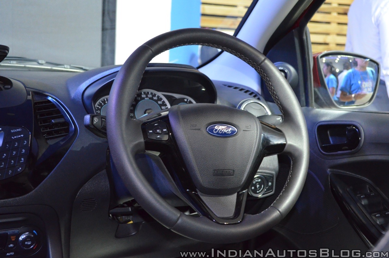Ford Figo Aspire steering wheel at Nepal Auto Show 2017