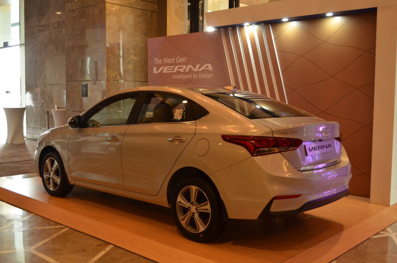 Hyundai Verna 2017 rear three quarters sleek silver