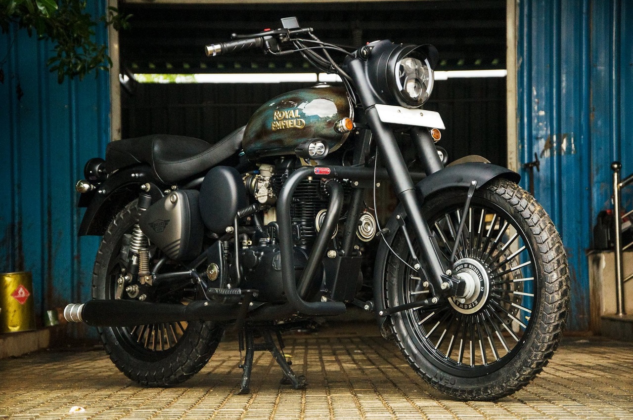 royal enfield classic 350 modified alloy wheels