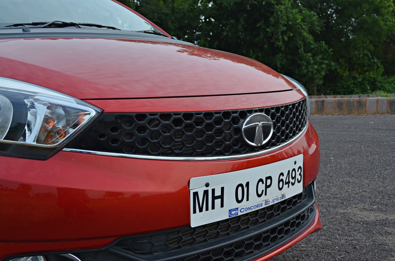 Tata Tiago Amt Test Drive Review Grille