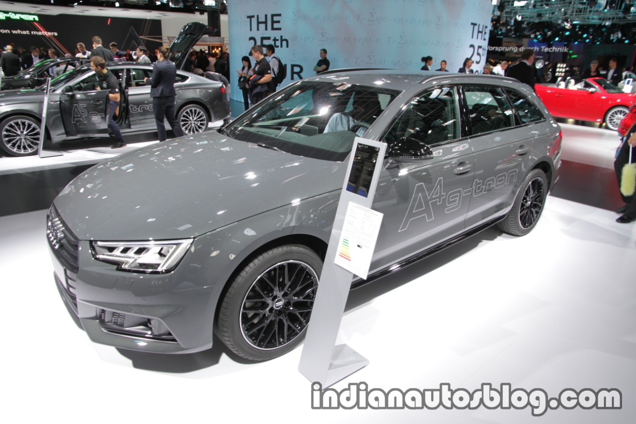 2017 Audi A4 Avant g-tron front three quarters left side at IAA 2017