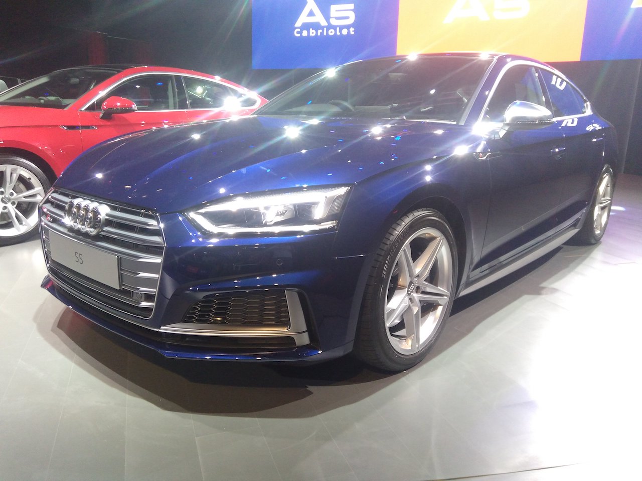 2017 Audi S5 Sportback blue front three quarters left side