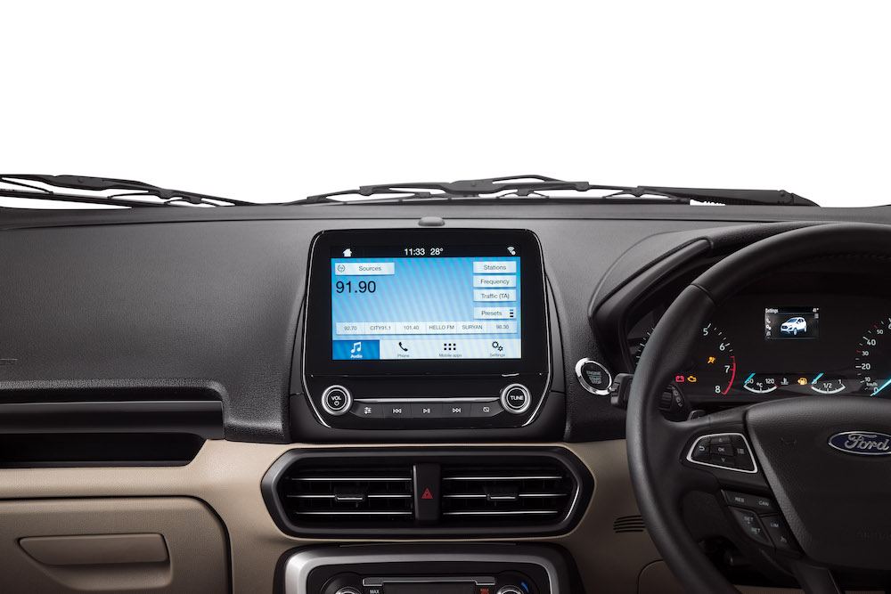 2018 Ford EcoSport facelift India-spec centre console
