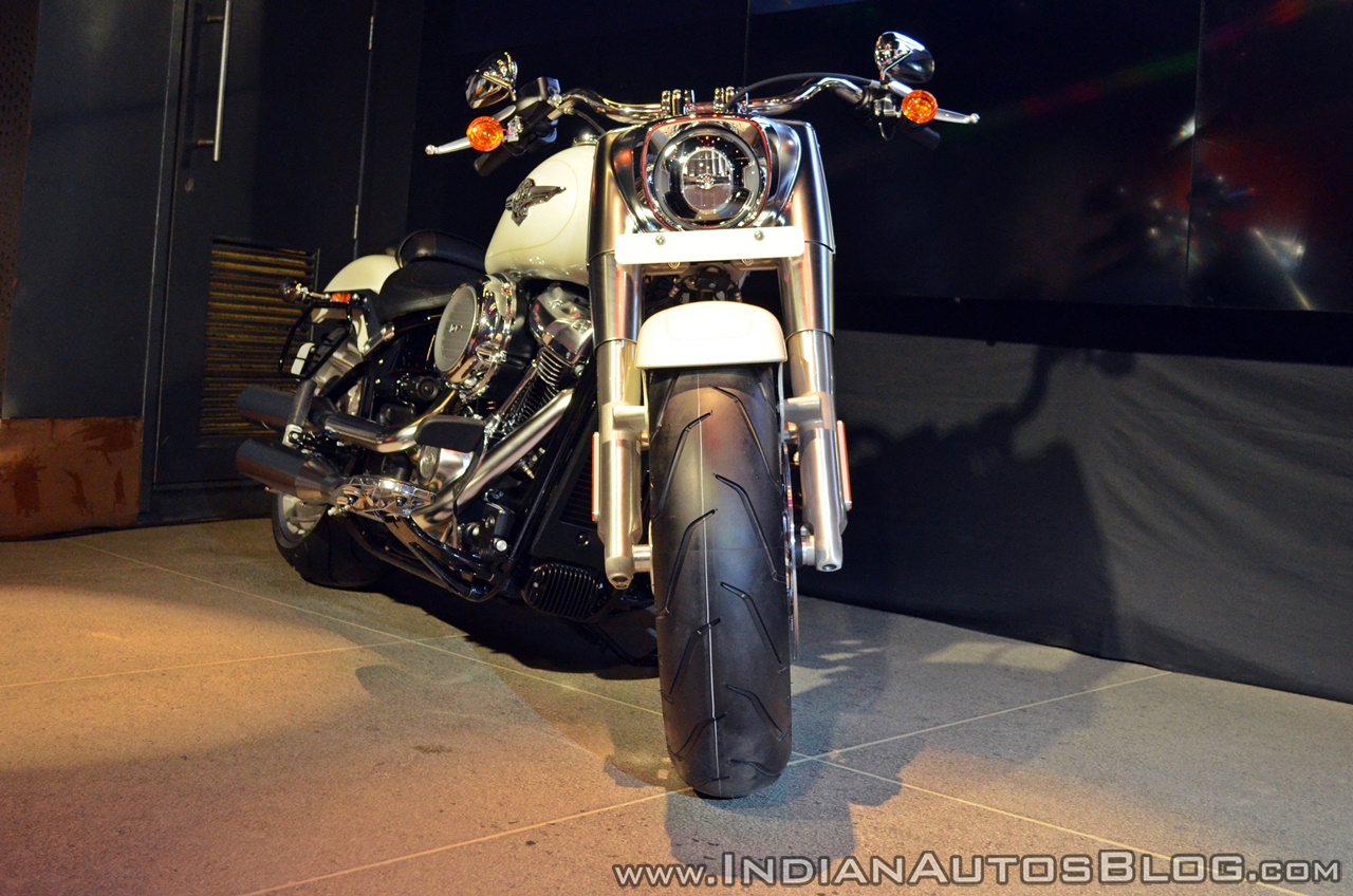 2018 Harley Davidson Fat Boy front angle view