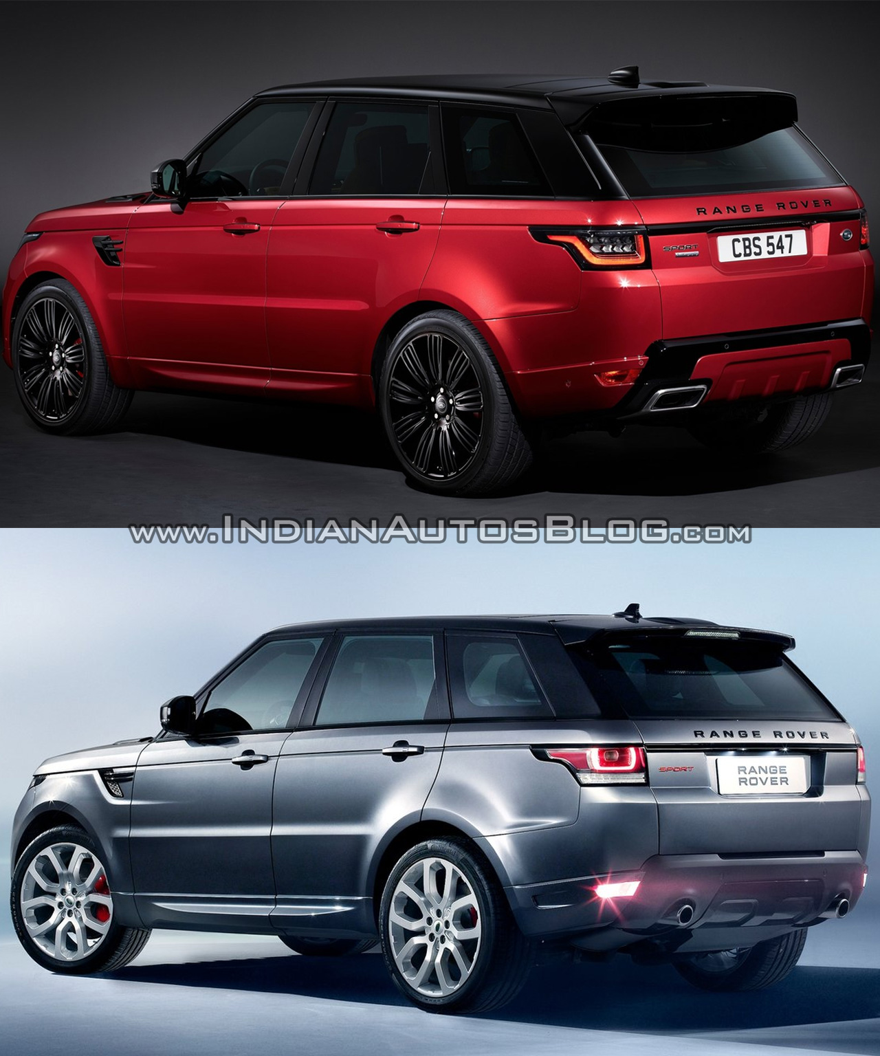2018 Range Rover Sport vs. 2014 Range Rover Sport rear three quarters left side