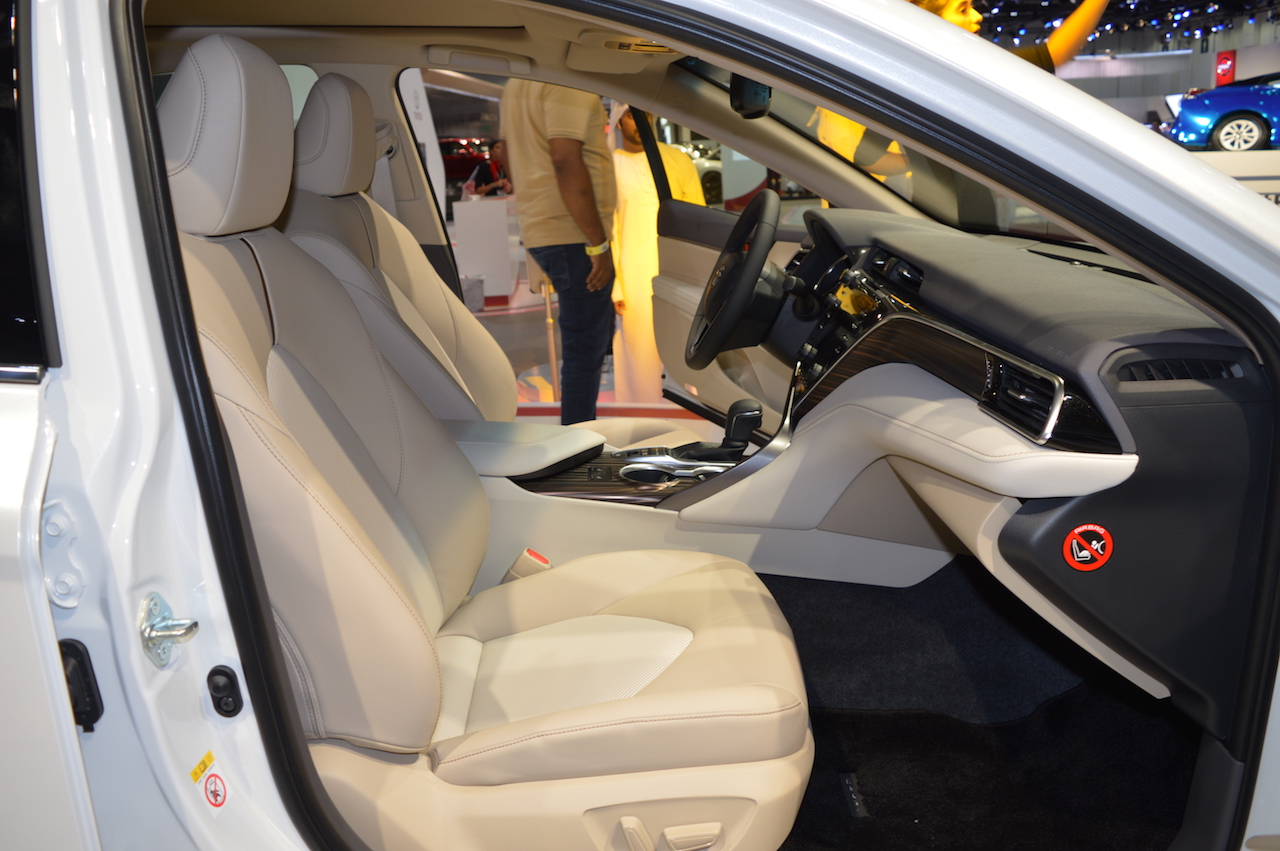 2018 Toyota Camry Hybrid front seats passenger side view at 2017 Dubai