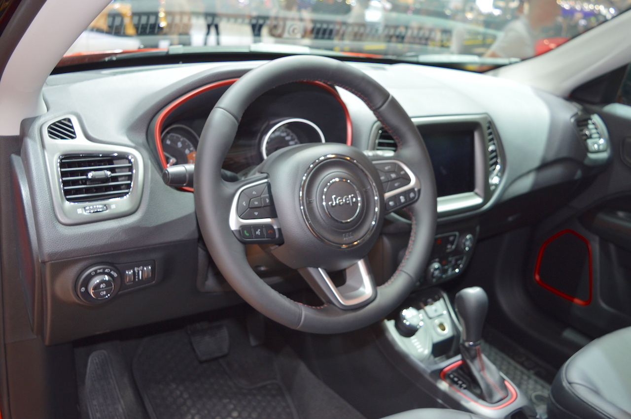Jeep Compass Trailhawk dashboard at 2017 Dubai Motor Show