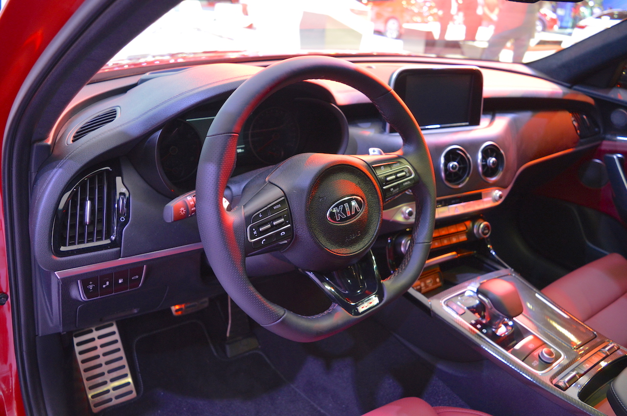 Kia Stinger GT dashboard at the 2017 Dubai Motor Show