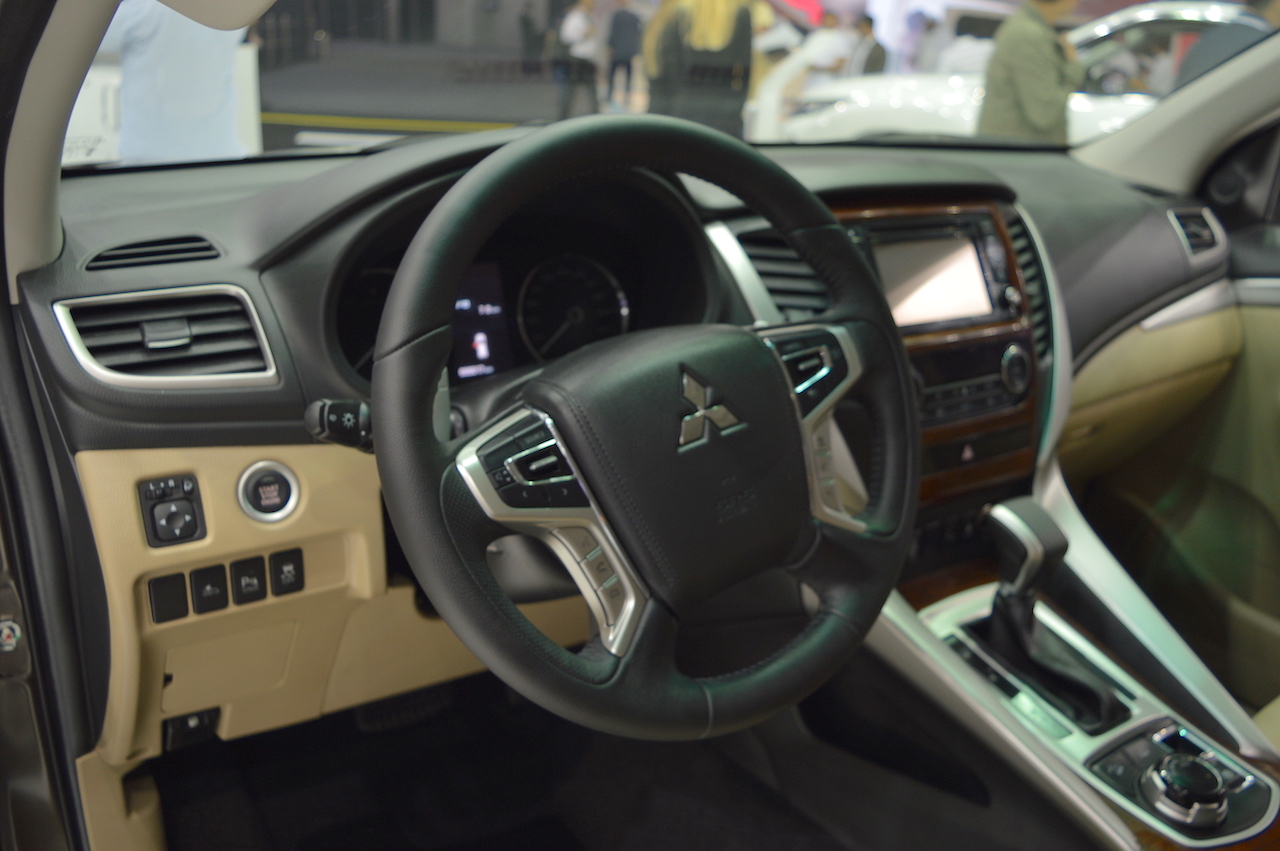 Mitsubishi Montero Sport dashboard at the 2017 Dubai Motor