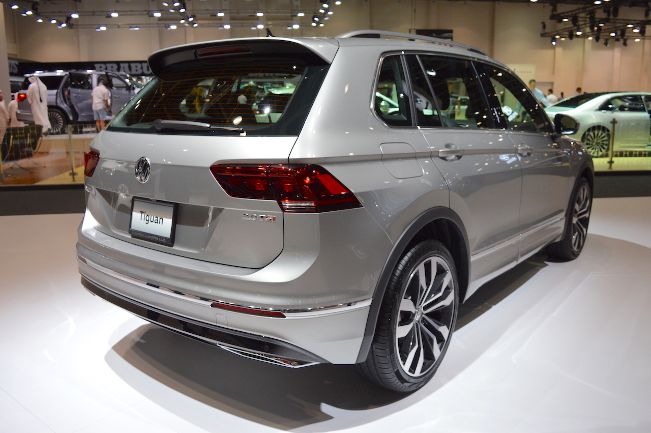 VW Tiguan R-Line rear three quarters at 2017 Dubai Motor Show