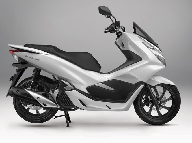 All New Honda  PCX  150 White Press shot right side