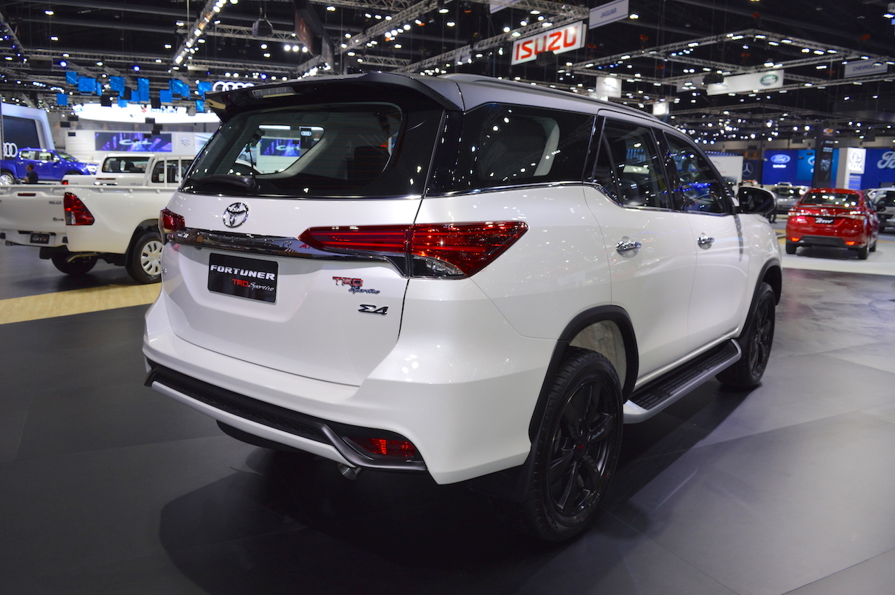 Toyota Fortuner TRD Sportivo rear three quarters at 2017 Thai Motor Expo