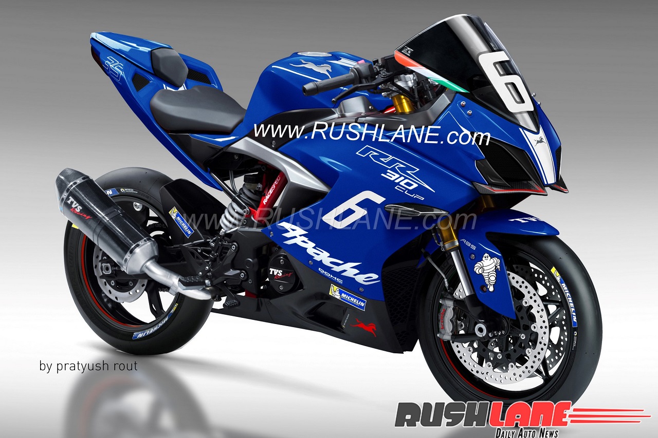 Race-spec variant of TVS Apache RR 310 rendered