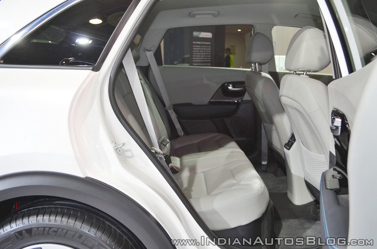 Kia Niro plugin hybrid rear seats at Auto Expo 2018