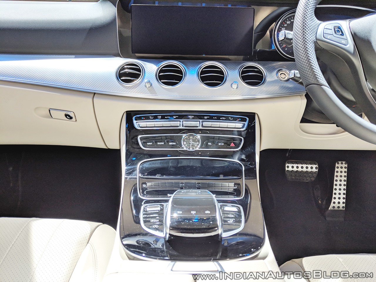 Mercedes E-Class All-Terrain centre console at Auto Expo 2018