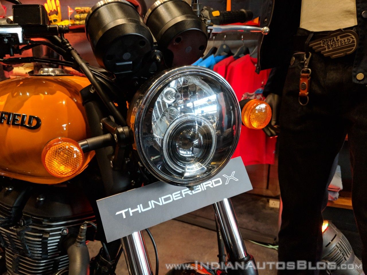 Royal Enfield Thunderbird 500X Orange headlight India launch