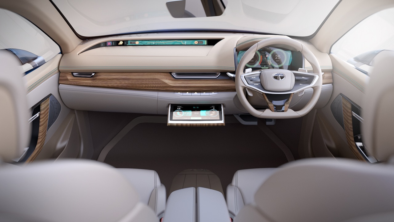 Tata EVision concept interior with infotainment system display