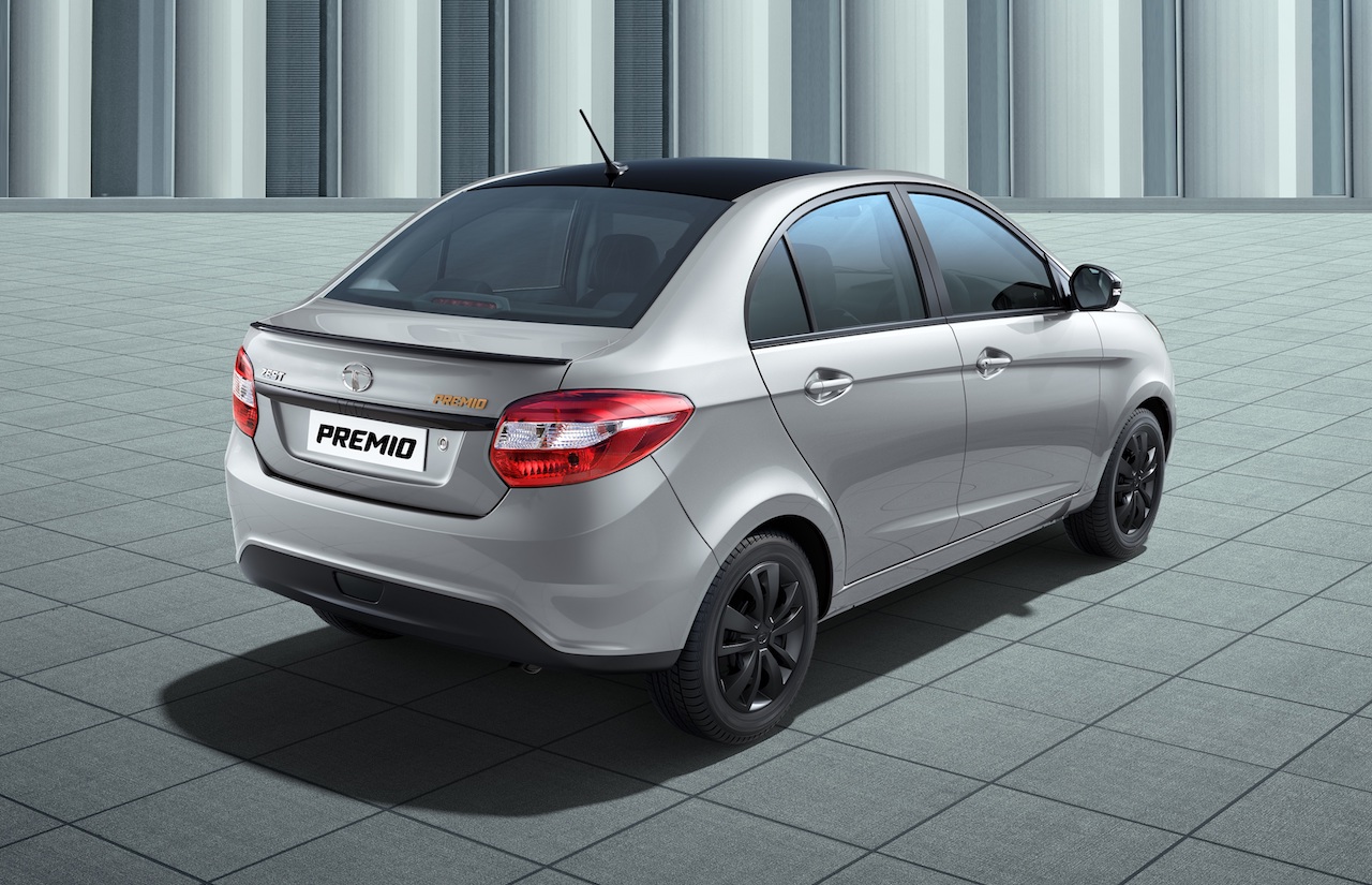 Tata Zest Premio rear three quarters