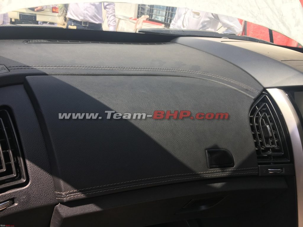 2018 Mahindra XUV500 facelift interior dashboard soft touch plastic
