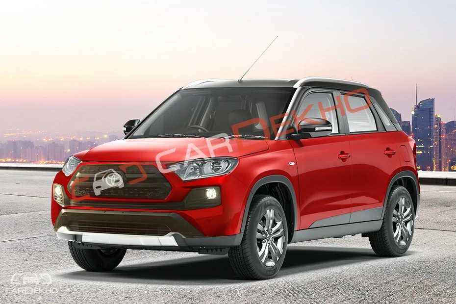 Toyota-badged Maruti Vitara Brezza front three quarters rendering