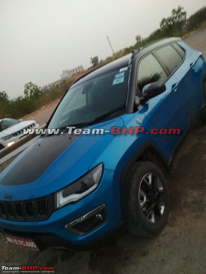 Hydro Blue Jeep Compass Trailhawk Spotted In India