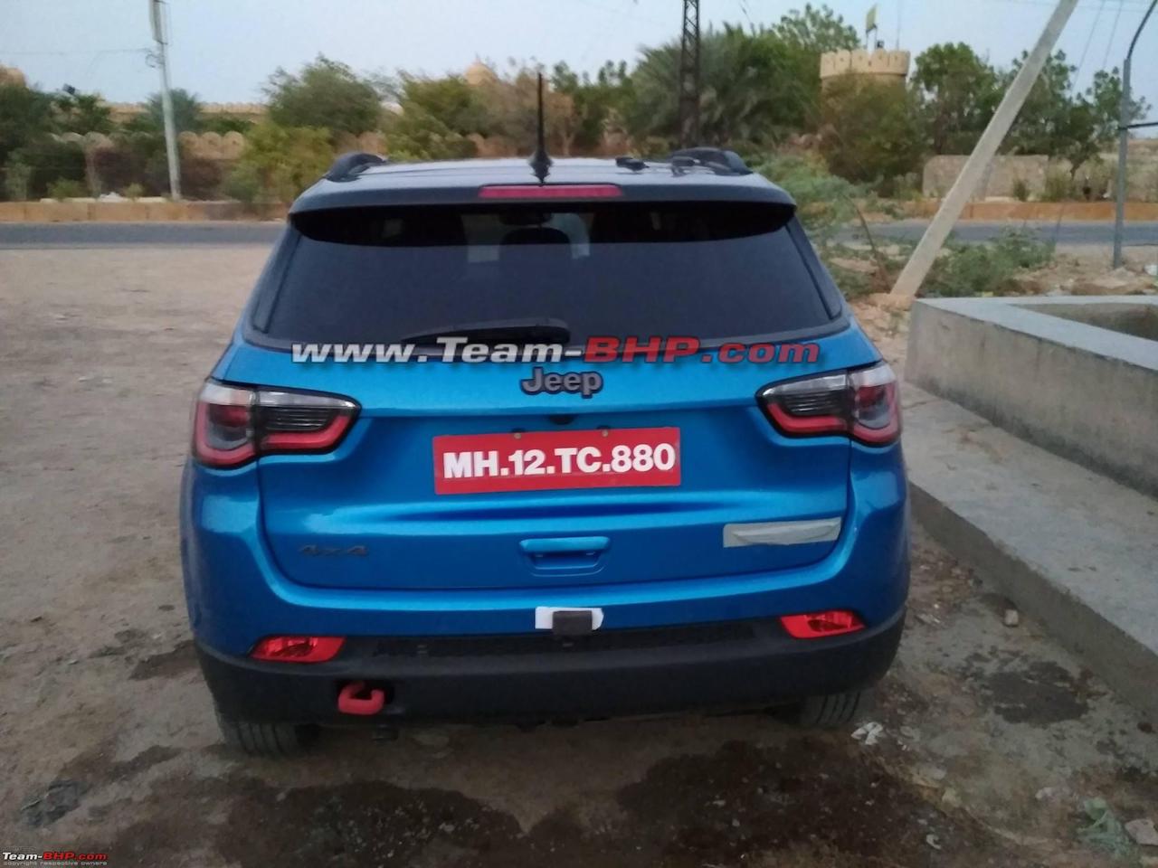 Hydro Blue Jeep Compass Trailhawk Spotted In India