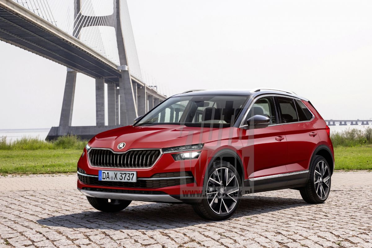 Skoda Polar production Skoda Vision X front three quarters rendering