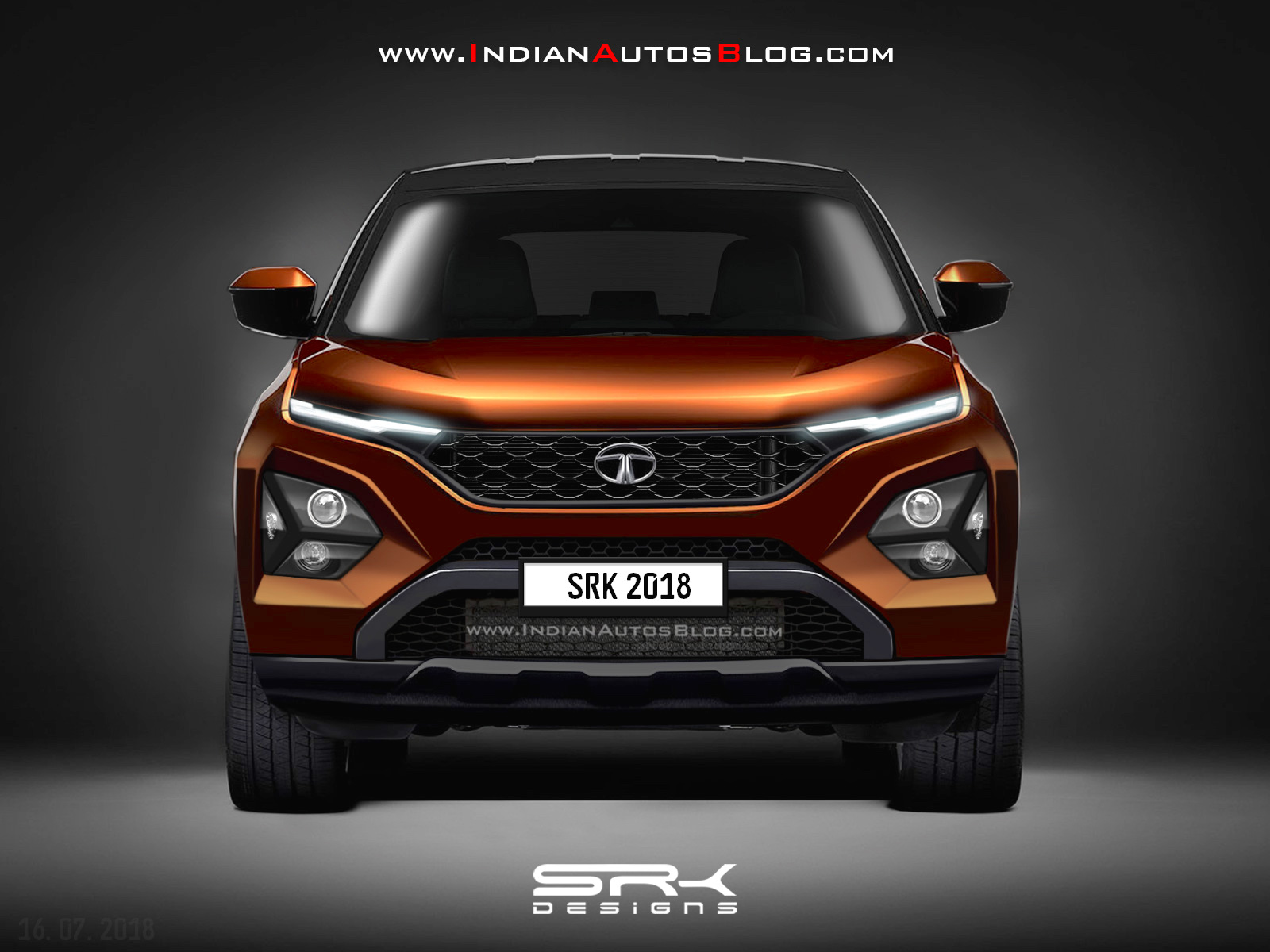 Tata Harrier frontend rendered by IAB based on new teaser images