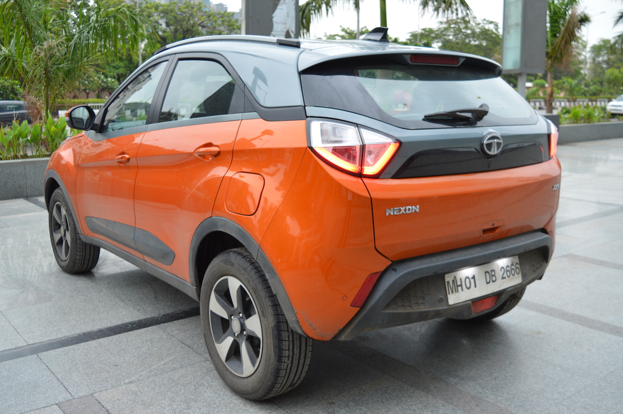 Tata Nexon AMT rear three quarters