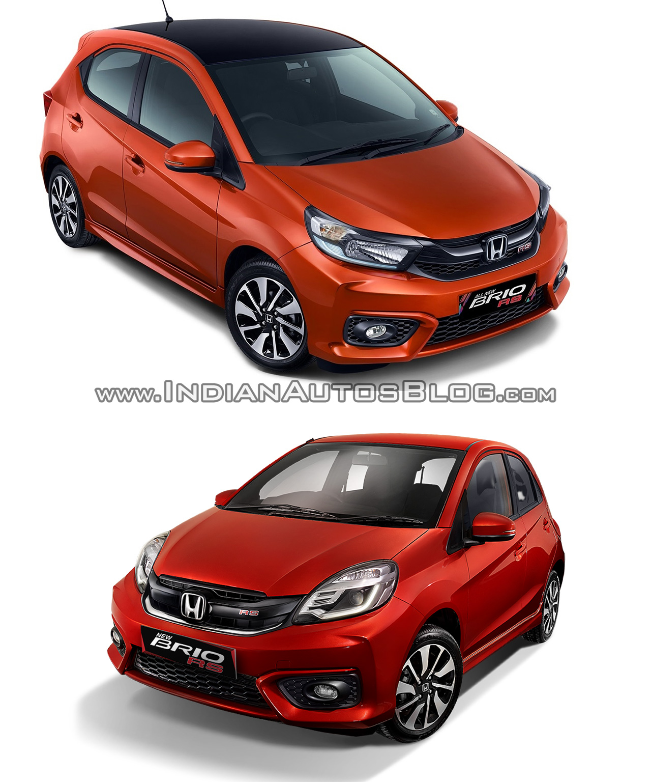 2018 Honda Brio RS vs. 2016 Honda Brio RS front three quarters