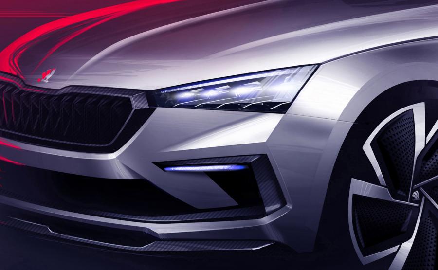 Skoda Vision Rs Teaser Images Headlight